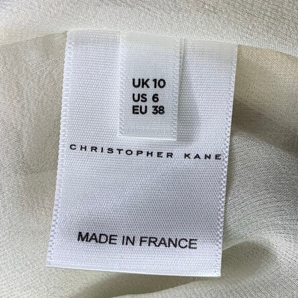 CHRISTOPHER KANE Size 6 Green Cream Silk Pleated Above Knee Skirt - Picture 5 of 6